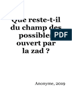 Que Reste-T-Il Du Champ Des Possibles Sur La ZAD?