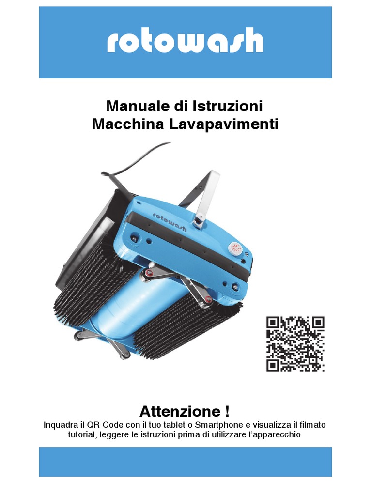 Rotowash: Manuale Di Istruzioni Macchina Lavapavimenti | PDF
