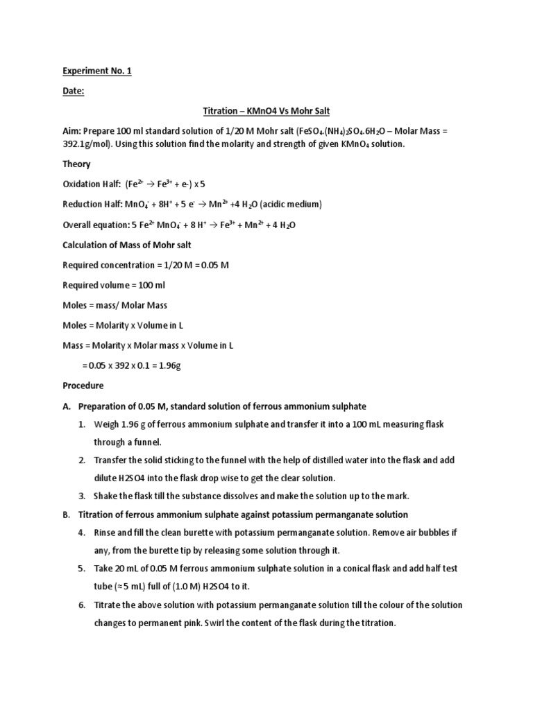 Titration_Mohr Salt PDF