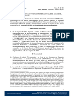 Resolución Corte Constitucional Ecuador Suspensión DE 754 (Consulta Ambiental)