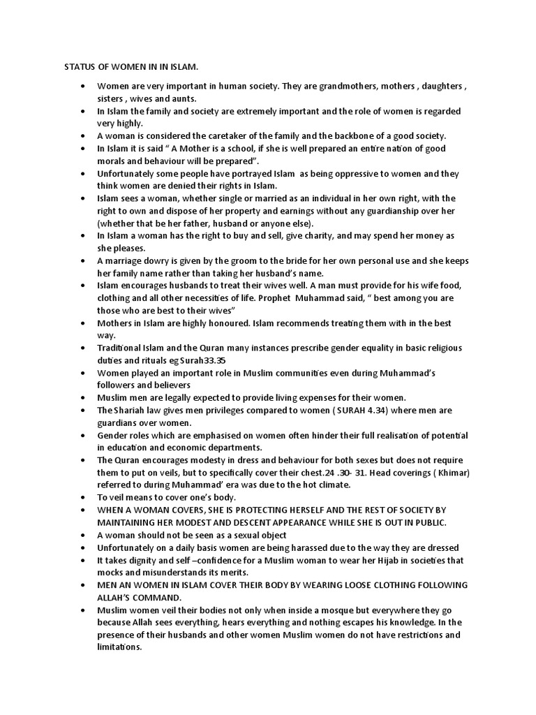 Women's Rights and Roles in Islam | PDF | Hijab | Women In Islam