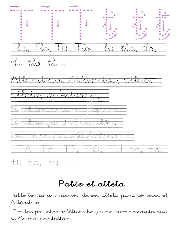 Actividades de lectura con Tla Tle Tli Tlo Tlu | PDF