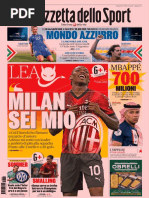 Gazette Dello Sport 7 Décembre 1967 Fiorentina Cagliari Roma Milan