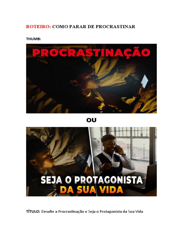 Como Parar De Procrastinar Pdf Motivação Motivacional