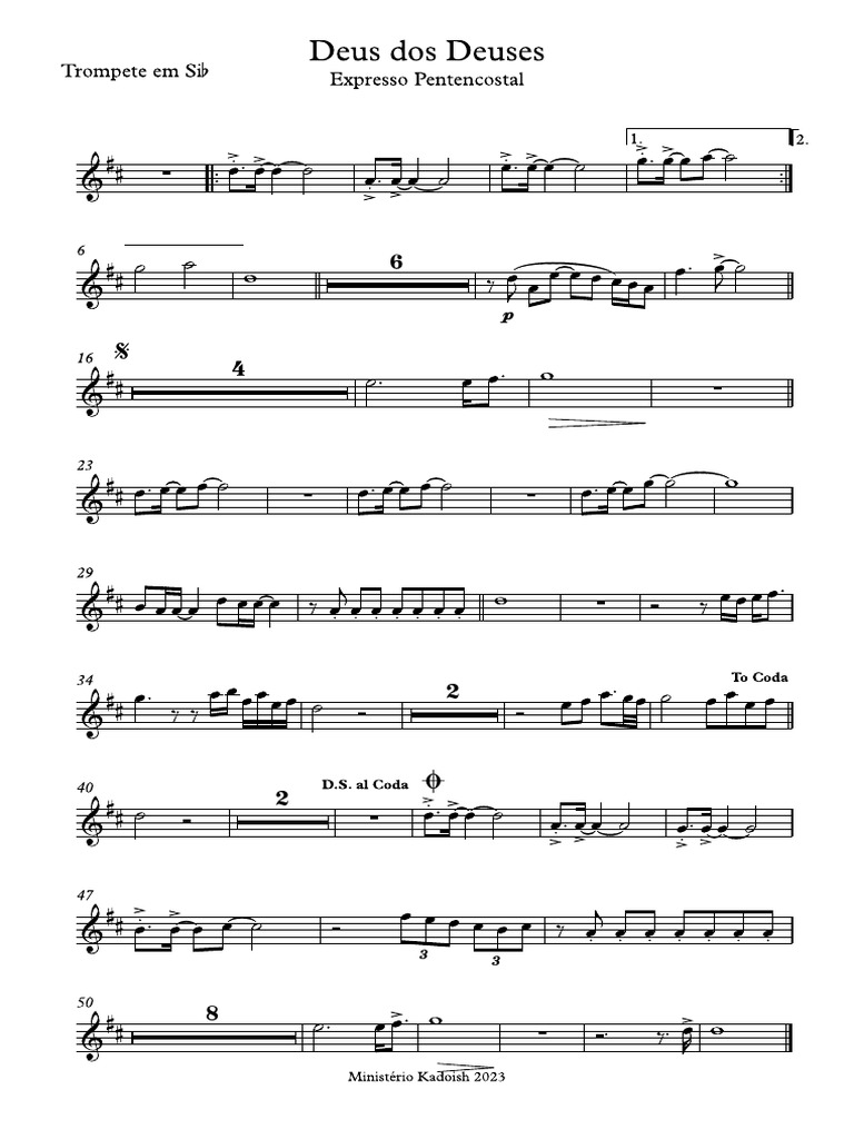 Deus Dos Deuses Expresso Pentencostal Trompete Pdf