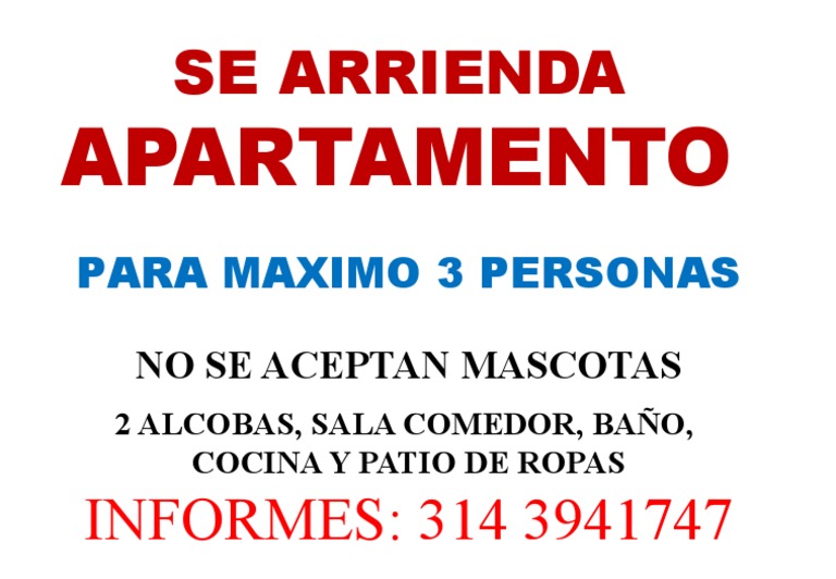 Se Arrienda Apartamento | PDF