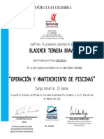 Certificado Operacion Piscinero Bladimir Ternera Bravo