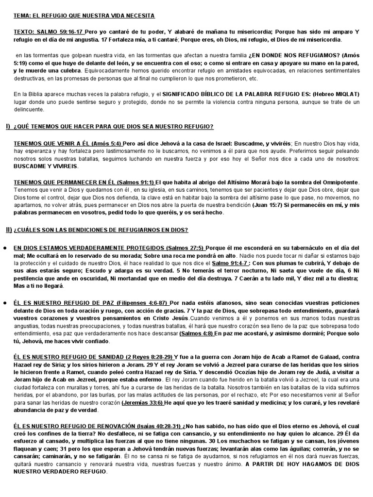 El Refugio Que Nuestra Vida Necesita | PDF