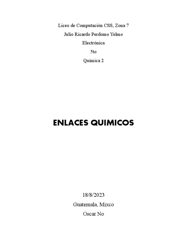 Liceo de Computación CSS | PDF | Enlace covalente | Química