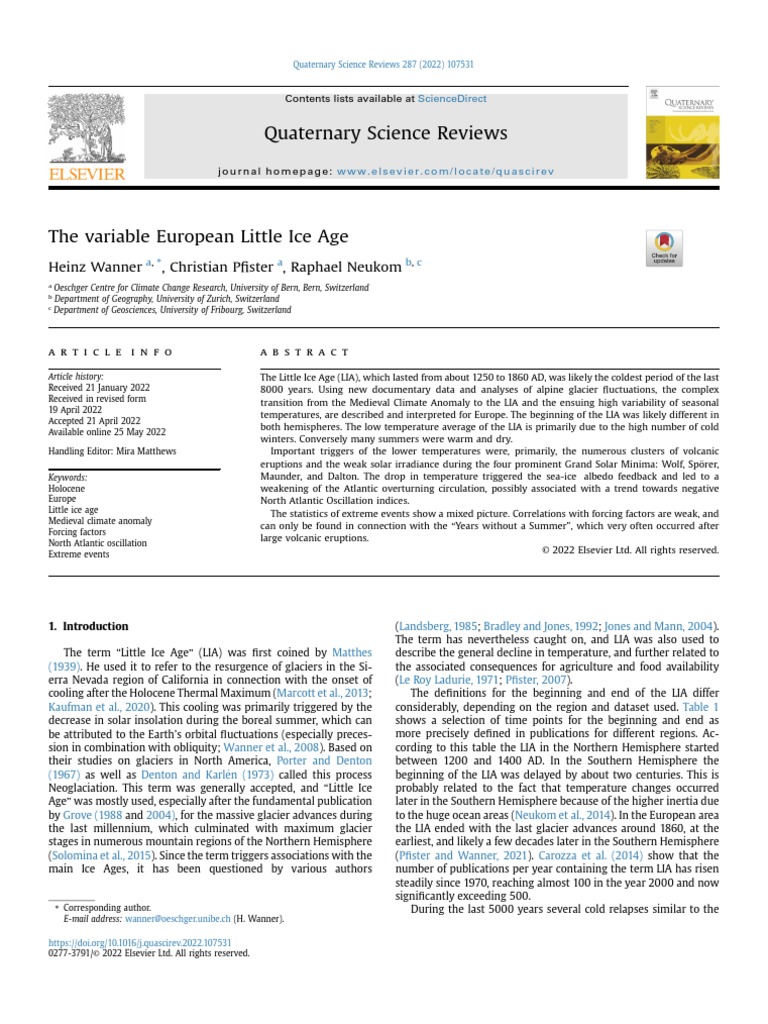 The Variable European Little Ice Age PDF