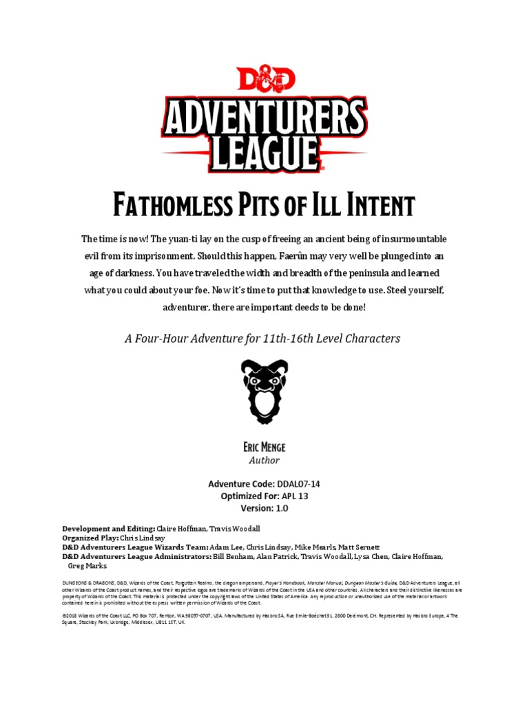 DDAL07-14 - Fathomless Depths of Ill Intent v1.1 | PDF