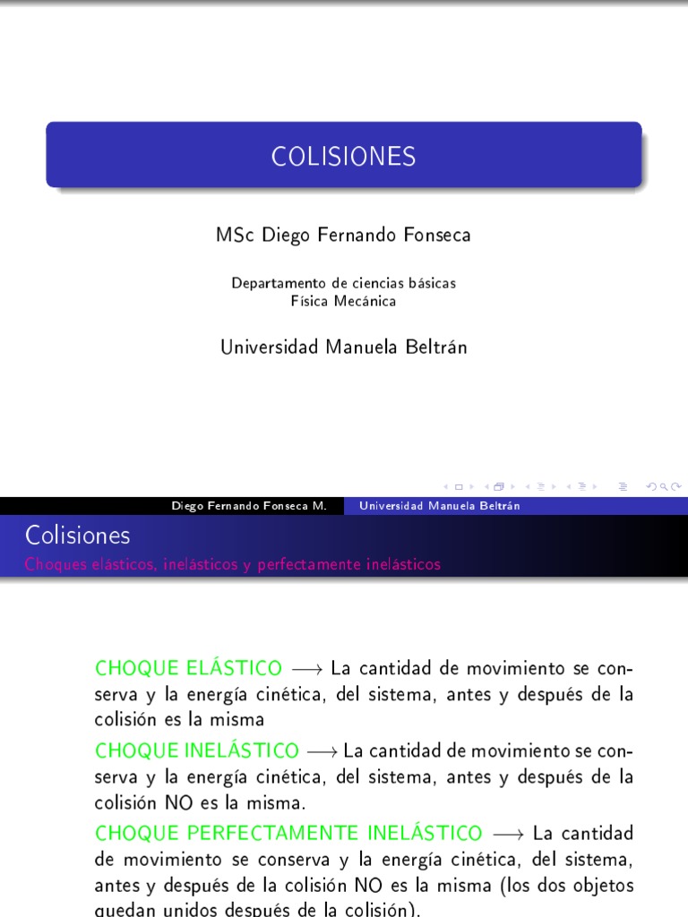 COLISIONES PDF Metrología Mecánica