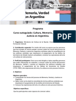 Programa - Cultura, Memoria, Verdad y Justicia en Argentina