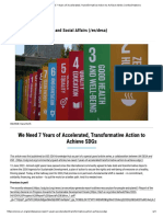 We Need 7 Years of Accelerated, Transformative Action To Achieve SDGs - United Nations