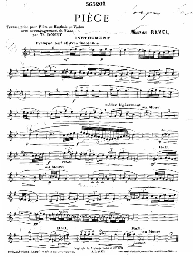 Sarasate, Pablo de. (1844-1908) Habanera - Autograph Musical Quotati