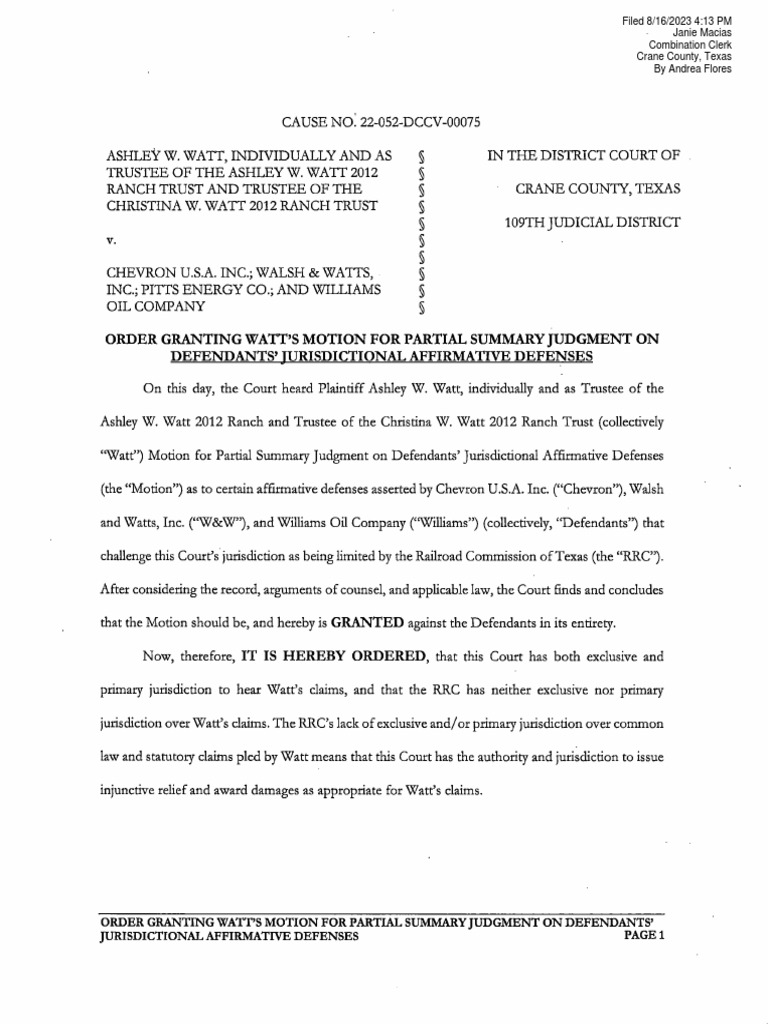22 052 dccv 00075 order granting partial summary judgment on