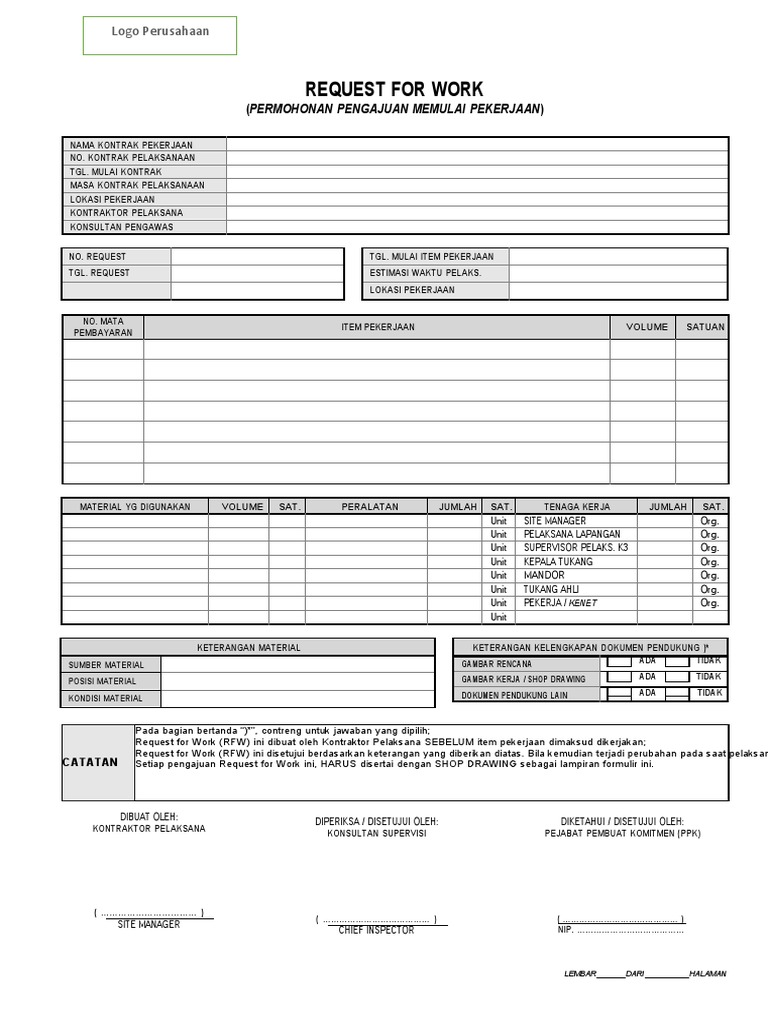 Request For Work | PDF