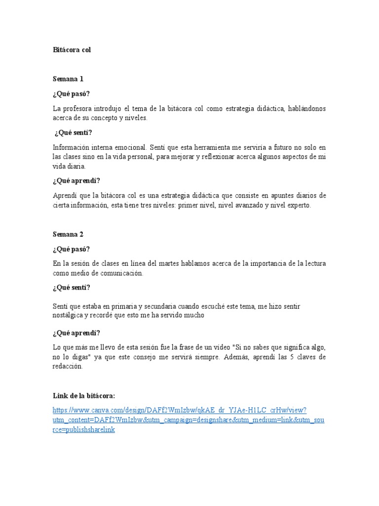 Bitácora Col | PDF