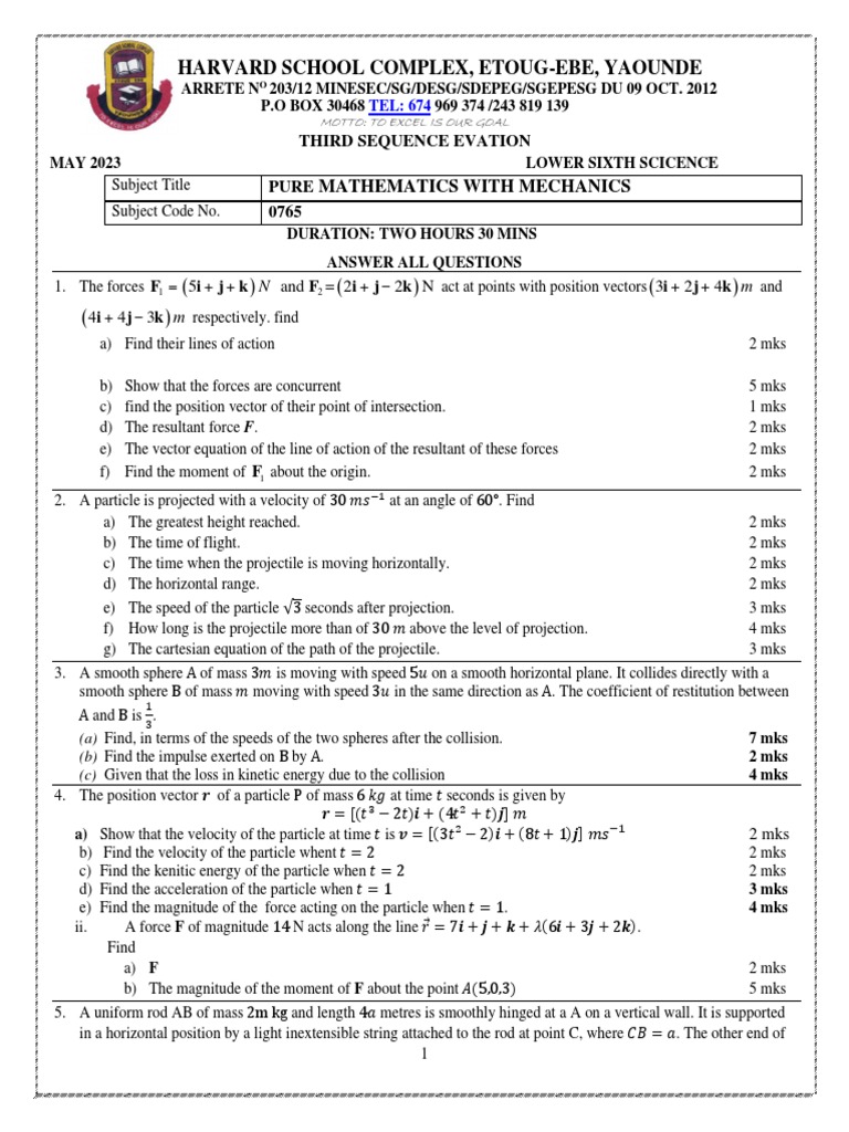 L6 mechanics prom exam may 2023 p3 2 pdf