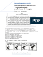 Simulado sobreTermos essenciais da oração_ Sujeito e Predicado Concurso Professor de Português 