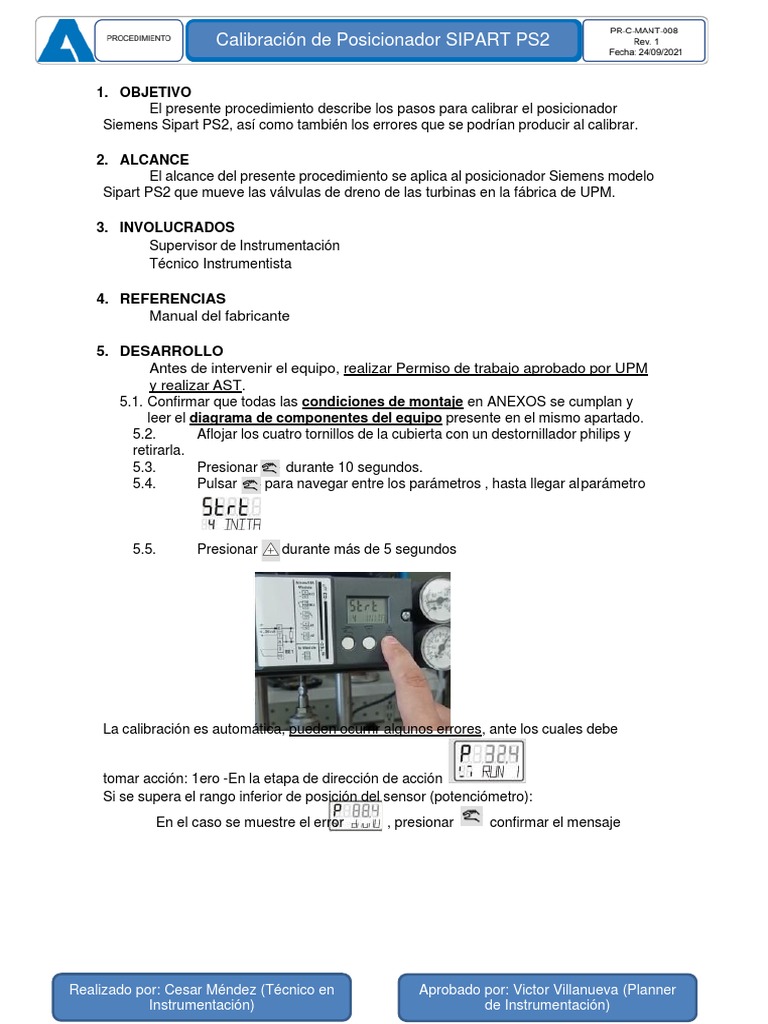 Procedimiento de Calibración Sipart PS2 Siemens | PDF