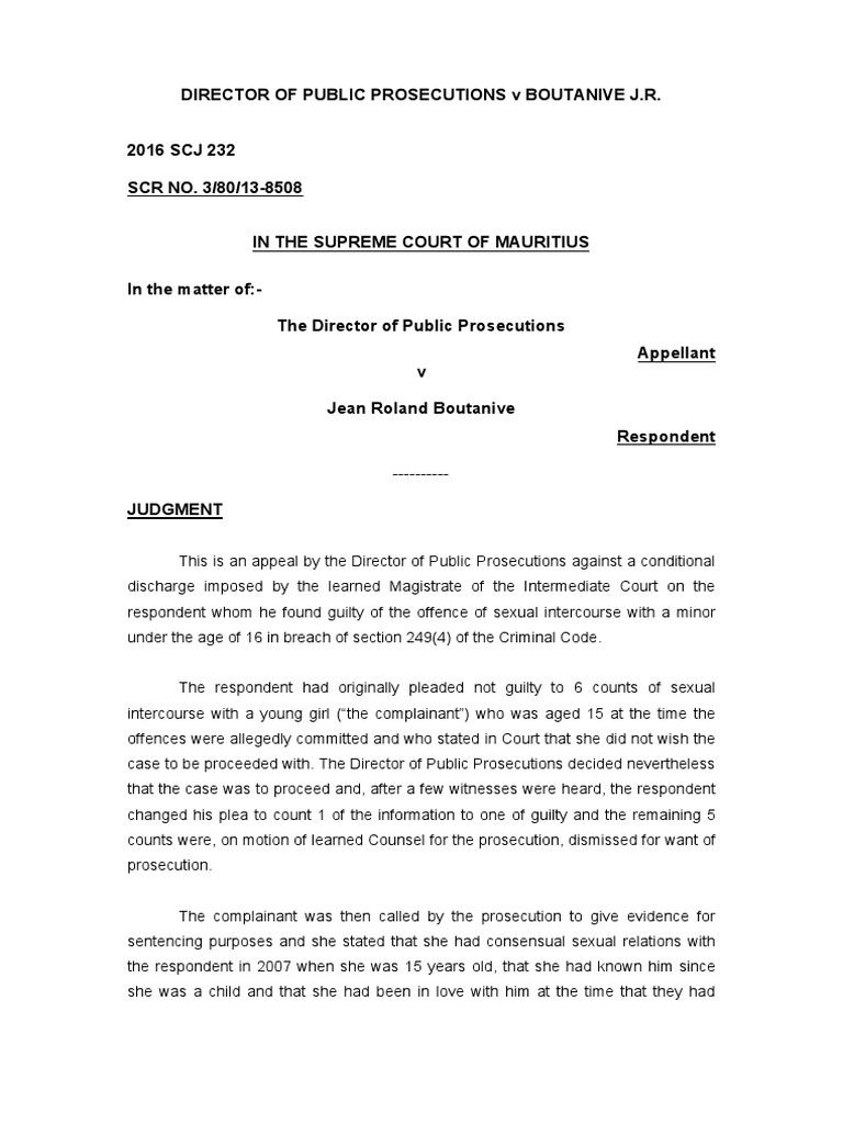 DPP Appeal on Conditional Discharge Case | PDF | Criminal Procedure In ...