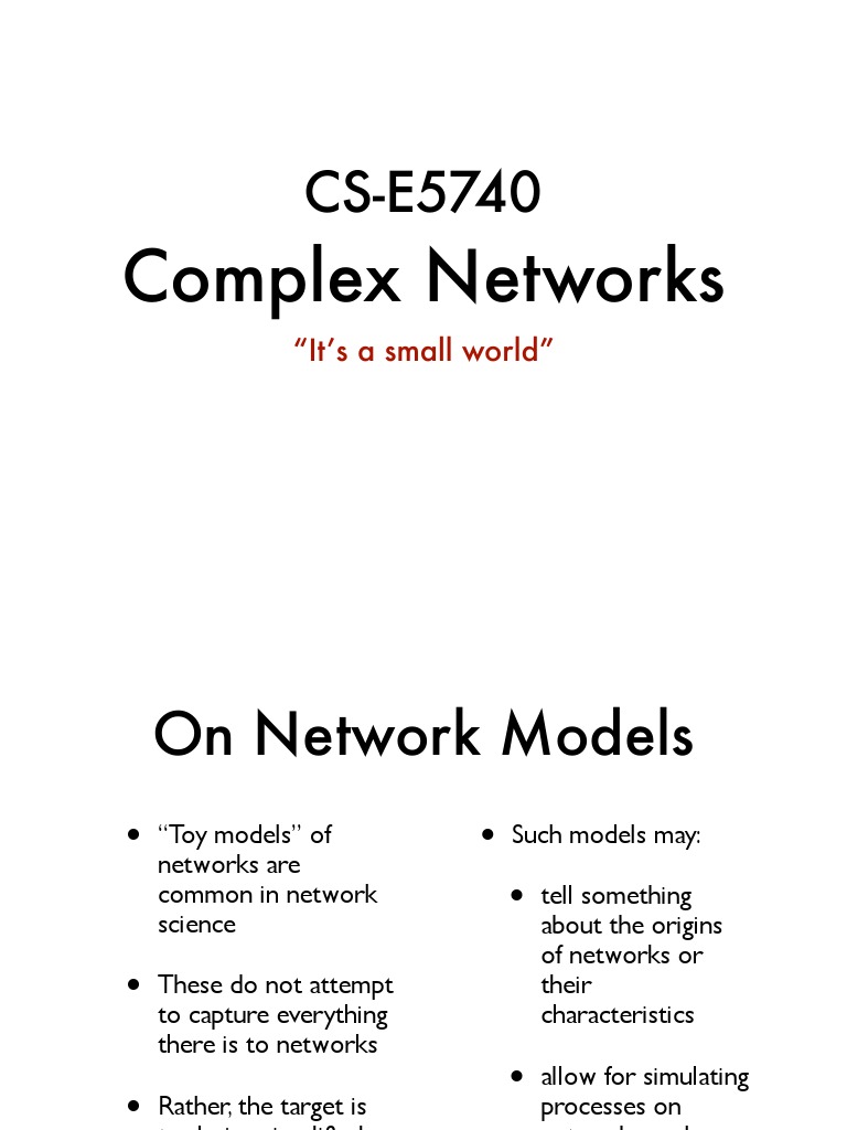 Understanding Complex Networks Models | PDF