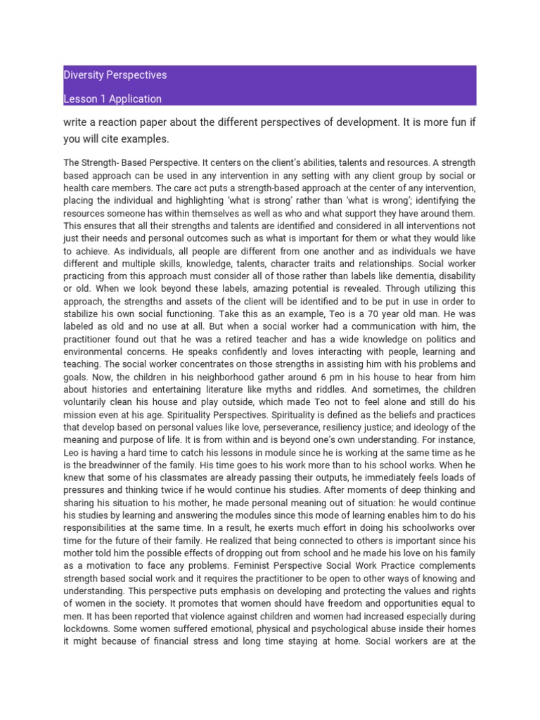 Perspectives on Development in Social Work | PDF | Sustainability ...