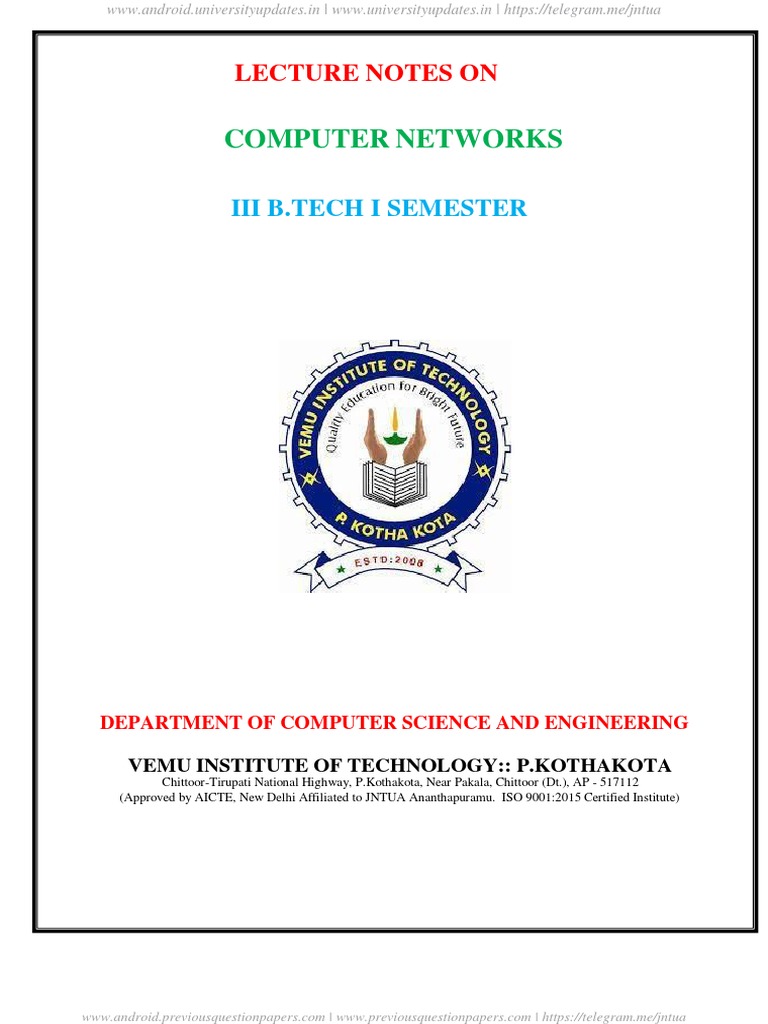 Computer Networks Lecture Notes | PDF | Technology & Engineering