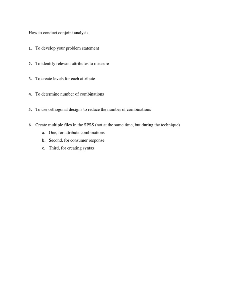 Conducting Conjoint Analysis in SPSS | PDF | Spss | Utility