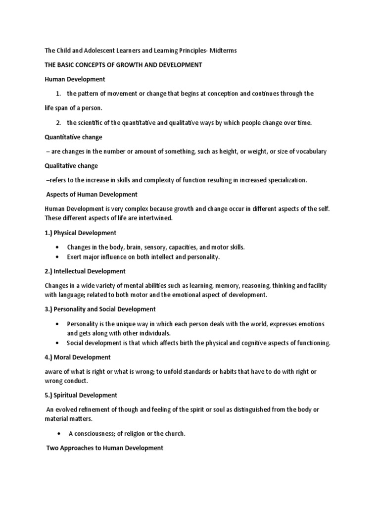 Child and Adolescent Development Principles | PDF