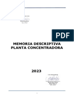 Memoria Descriptiva de Planta Concentradora TMD