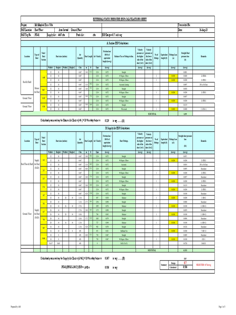 Esp Calculation Hvac Pdf , External Static Pressure In HVAC Systems ...