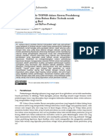 Penerapan Metode TOPSIS Dalam Sistem Pendukung Keputusan Pemilihan Bahan Baku Terbaik Untuk Pembuatan Spring Bed