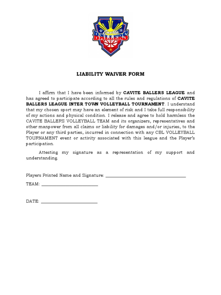 Volleyball Tournament Liability Waiver | PDF | Law