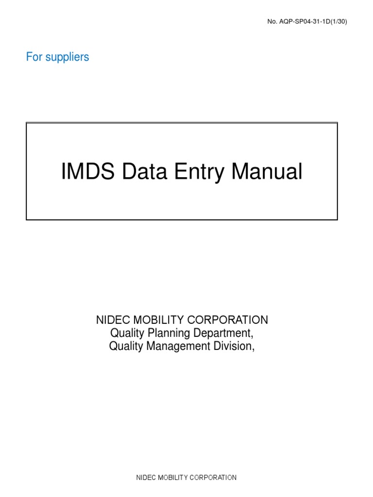 IMDS Entry Manual en | Download Free PDF | Integrated Circuit ...