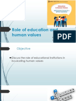 Role of Education and Human Values