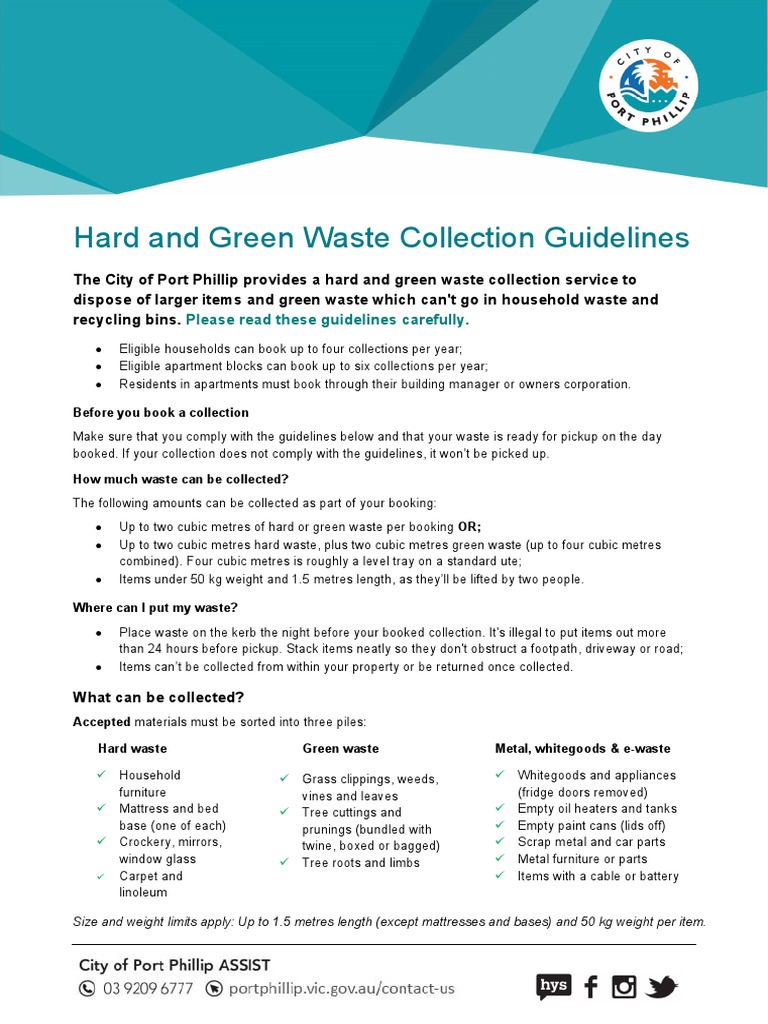 City of Port Phillip Hard Waste Guidelines PDF