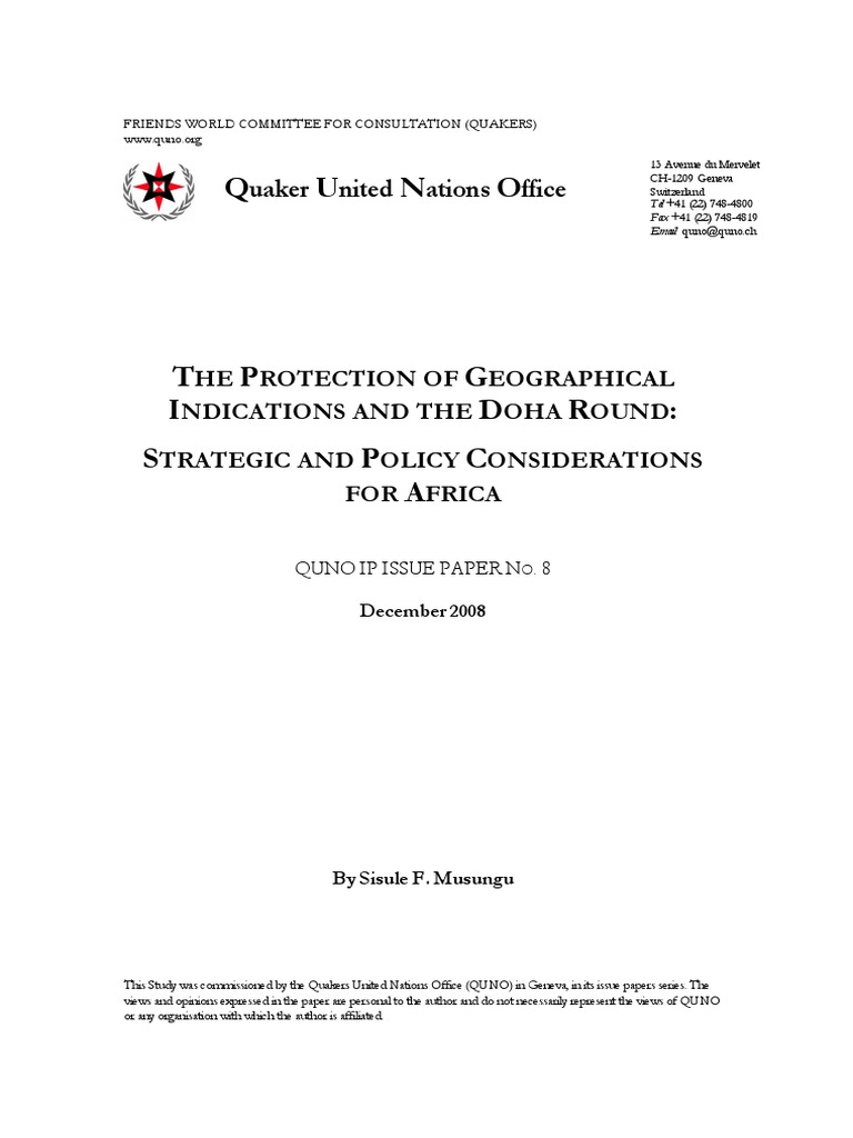 Quno protection of geographical indications africa pdf