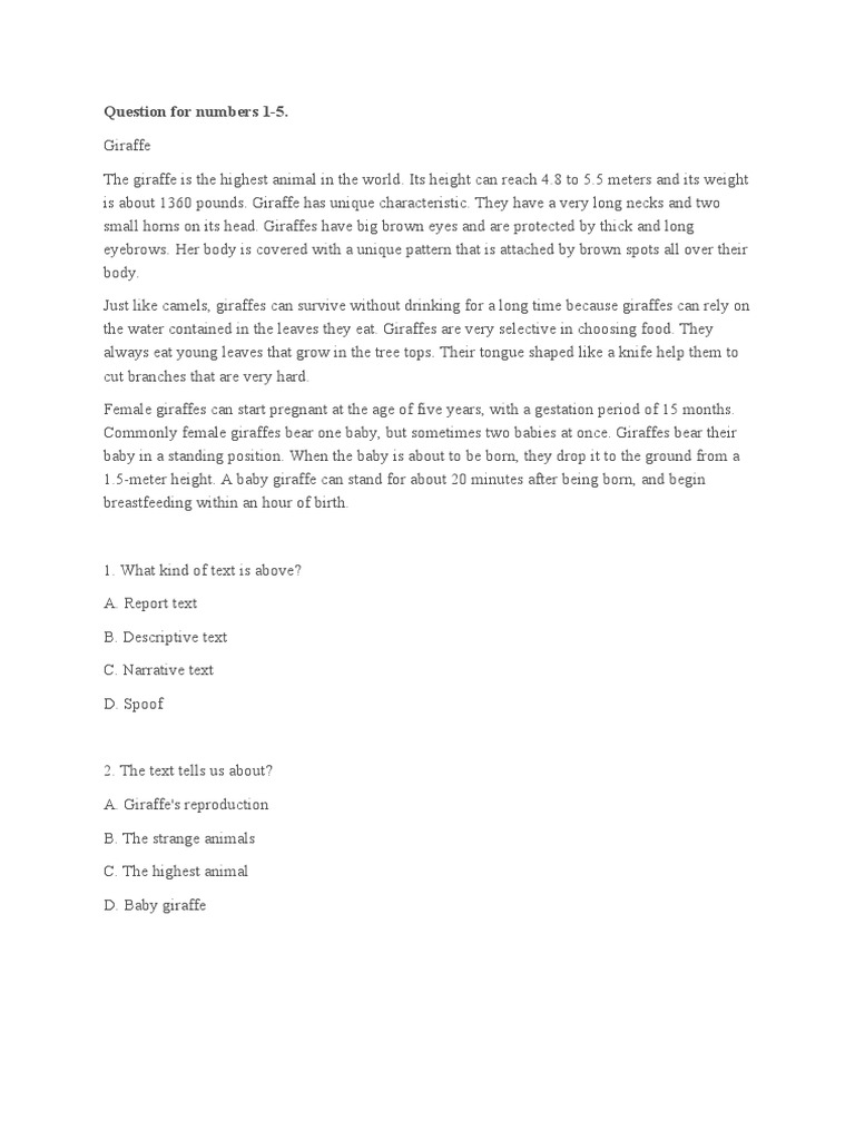 Contoh Exercise Teks Report | PDF