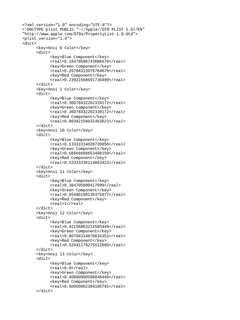 Mbadolato iTerm2ColorSchemes Master Schemes Arthur Itermcolors PDF