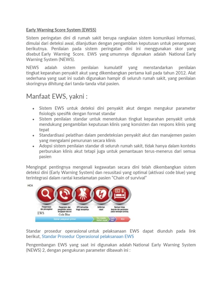 Sistem Skor Peringatan Dini (EWS) | PDF