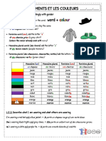 Sheet Vêtements Et Couleurs