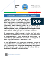 Communique N043 Du Gouvernement Du Mali - Liberation Des 49 Militaires Ivoiriens