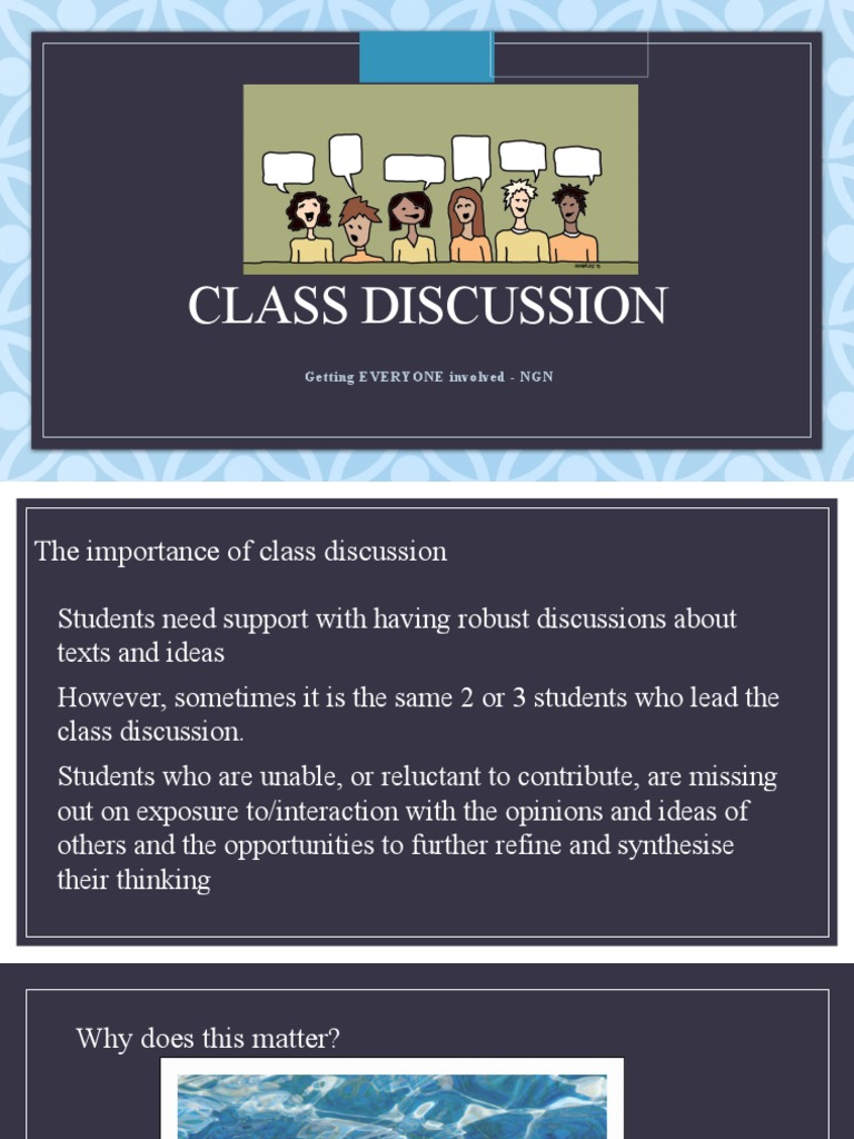 Class Discussions Getting Everyone Involved PDF