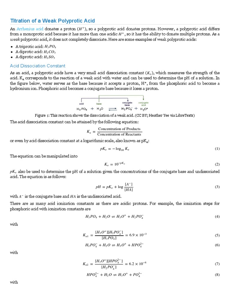 Titration of A Weak Polyprotic Acid - Chemistry L | PDF