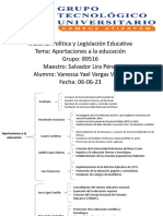 Diagrama de Llaves de Las Aportaciones A La Educación