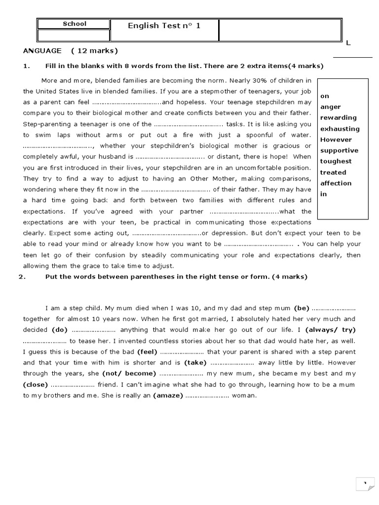 mid-term English Test + listening script | PDF