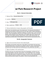 (Fillable Worksheet) US National Park Research Project