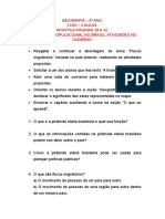 5º Ano - Geografia - Dia 31 de Março e 14 de Abril